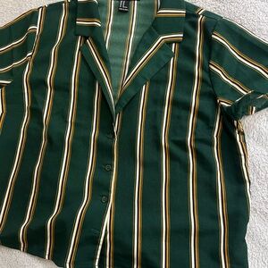 Forever 21 Green and Yellow Striped womens  Shirt